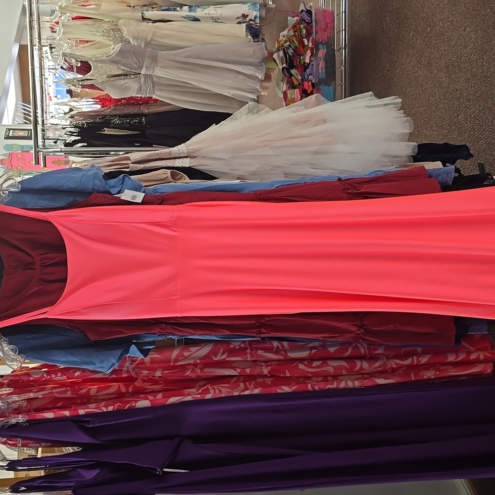Salmon Stretch Jersey Prom Dress